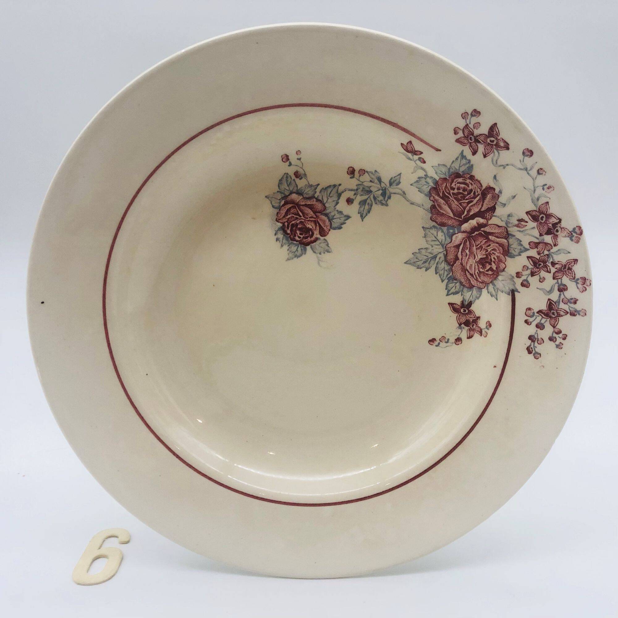 Set of 6 Saint Amand soup plates, Thalie model.