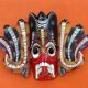 Wall mask Polychrome carved wood