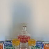Service to liqueur and its glasses