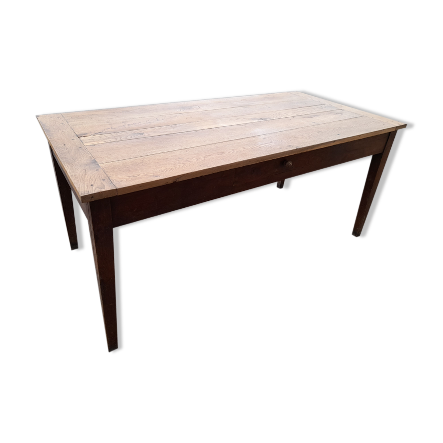 Old farm table 1900 in oak -1m67