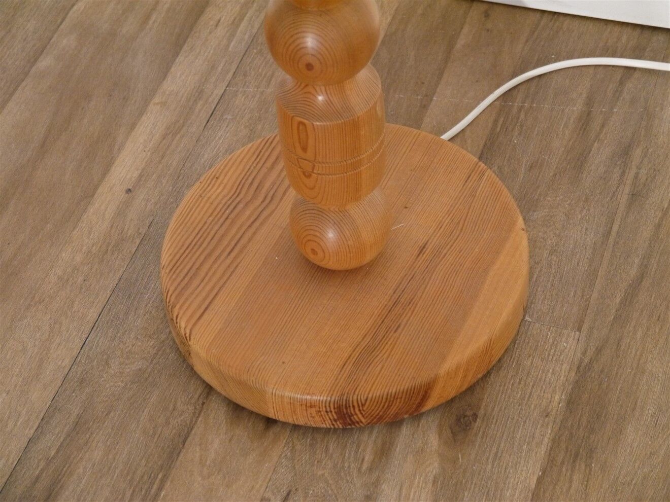 Vintage scandinavian wooden floor lamp 1960