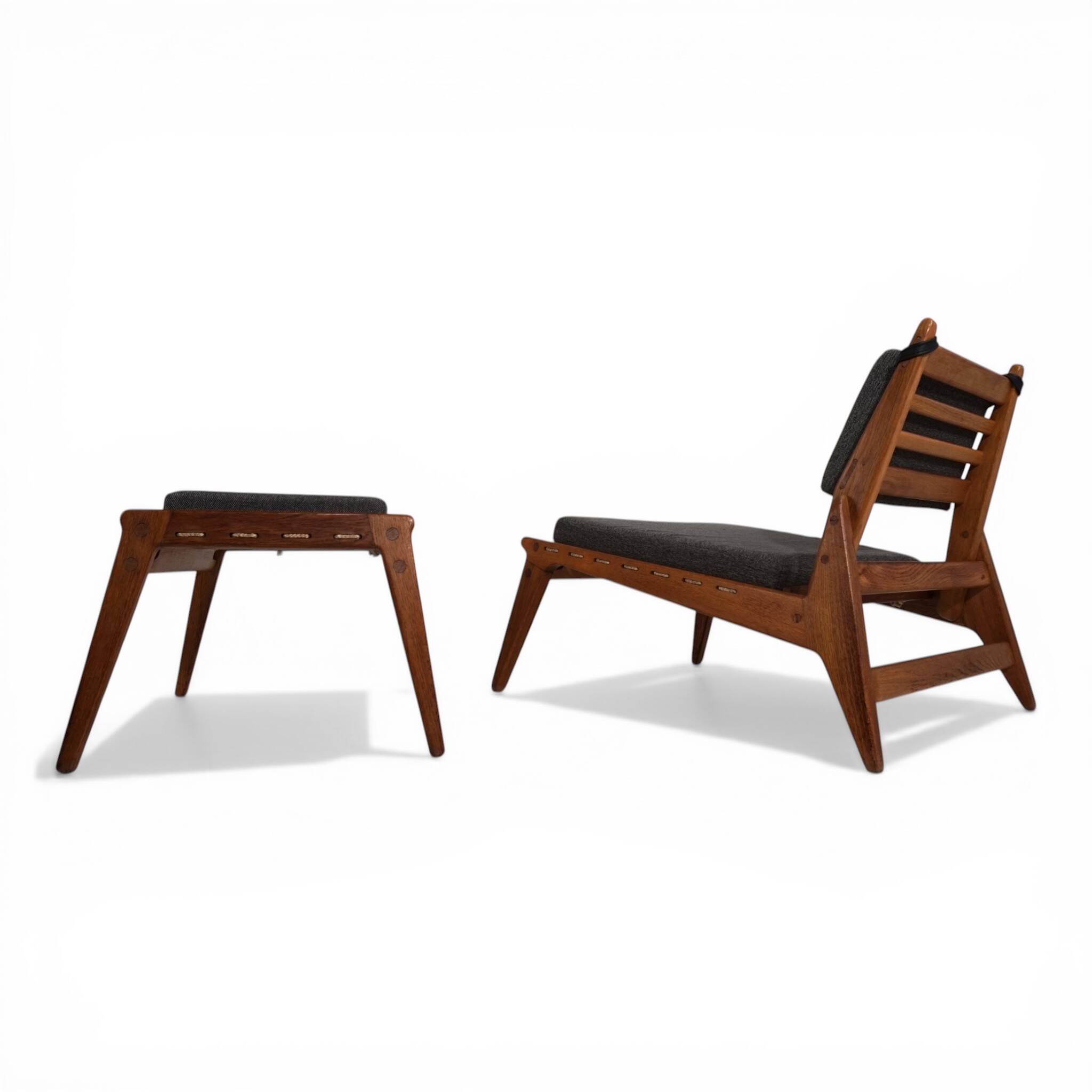 Hunting Chair lounge chair with ottoman by Heinz Heger for PGH Erzgebirgisc