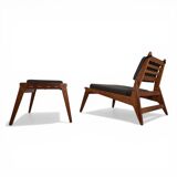 Hunting Chair lounge chair with ottoman by Heinz Heger for PGH Erzgebirgisc