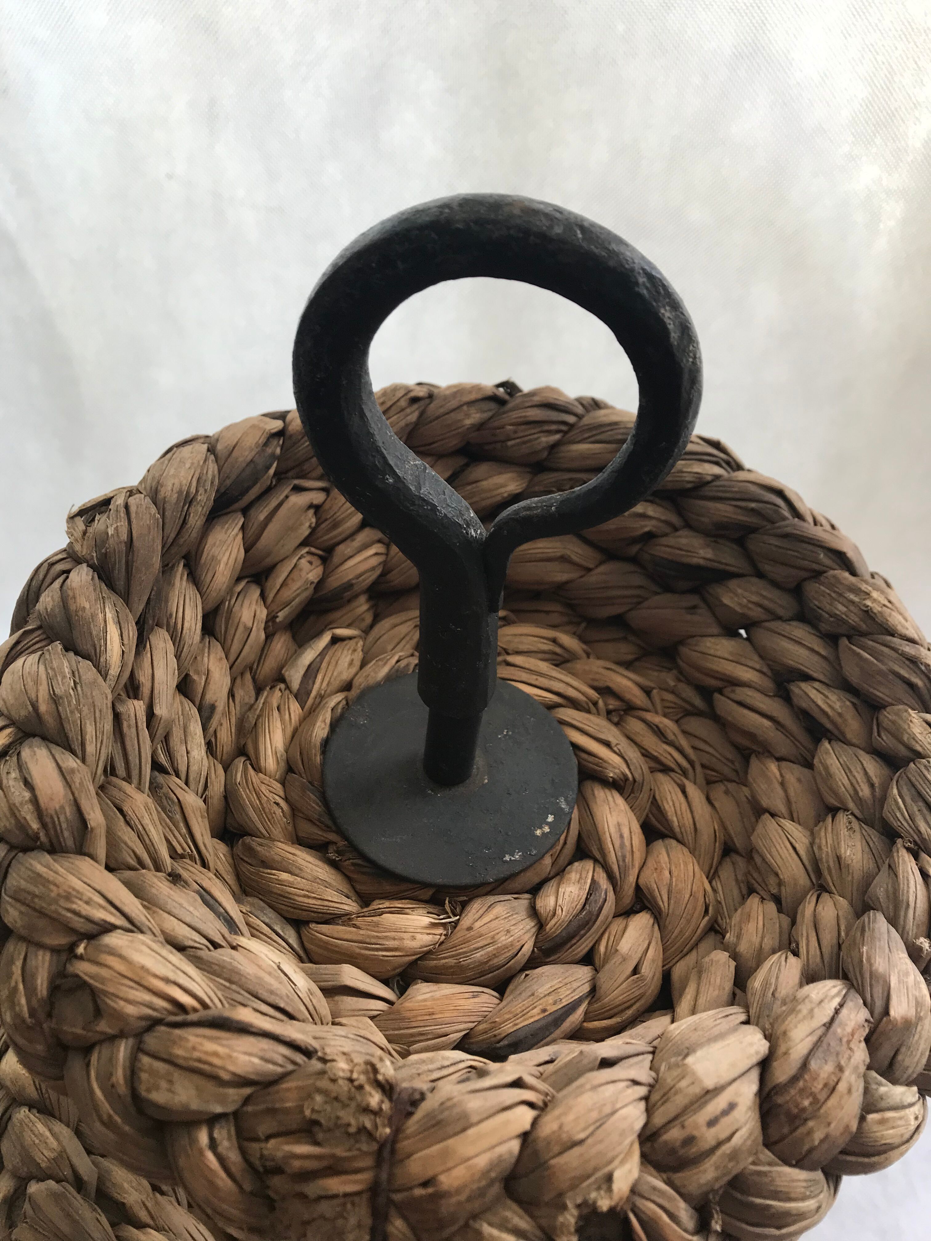 Fruit tray display in braided rope on 3 levels