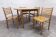 Danish ensemble transformable table 114 cm / 154 + 4 modernist chairs from the 1970s.