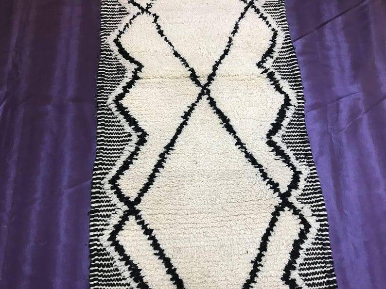 Handmade pure wool traditional hallway rug size 75/300 cm