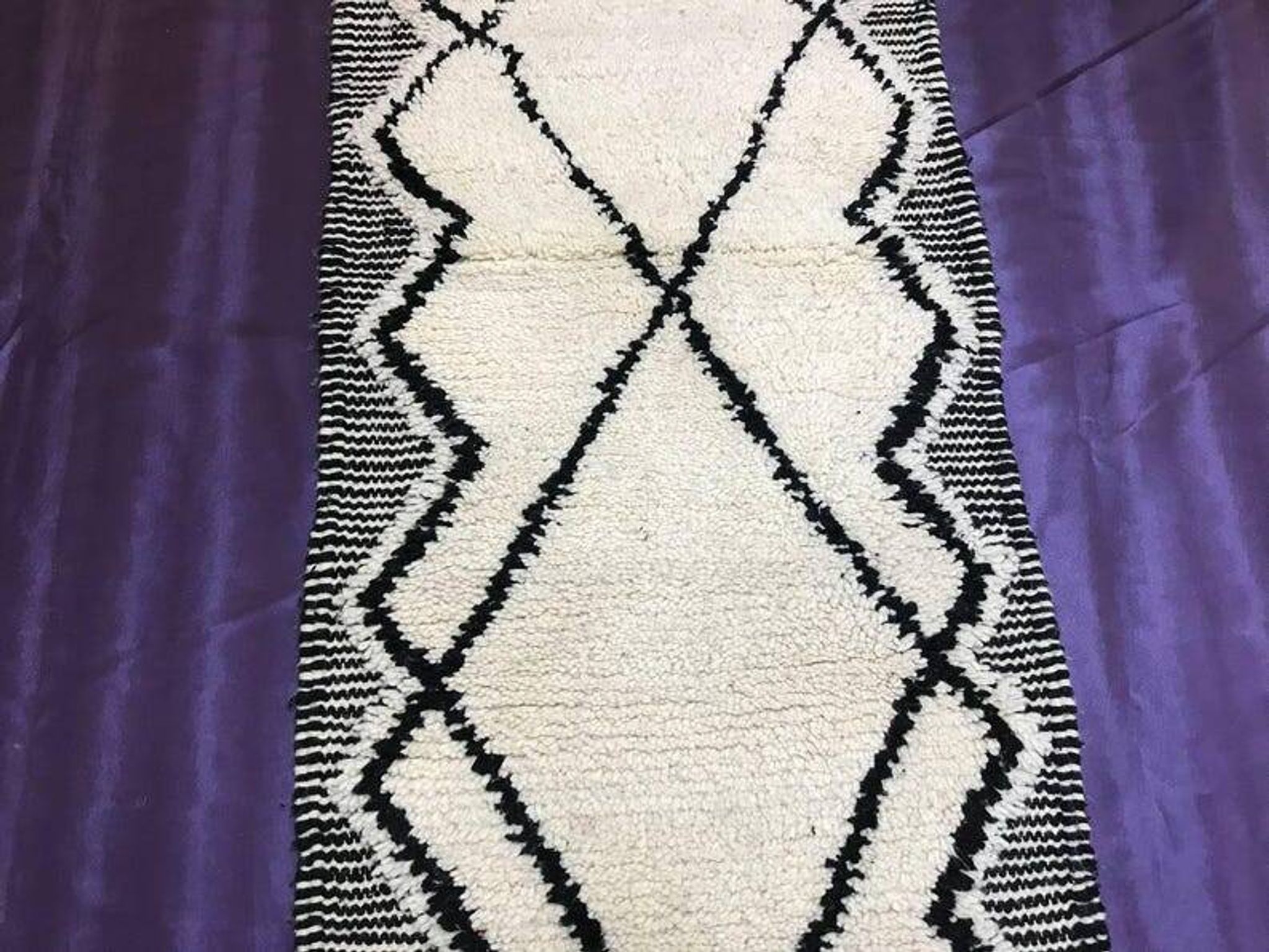 Tapis en laine pure fait main de couloir traditionnelle taille 75/300 cm