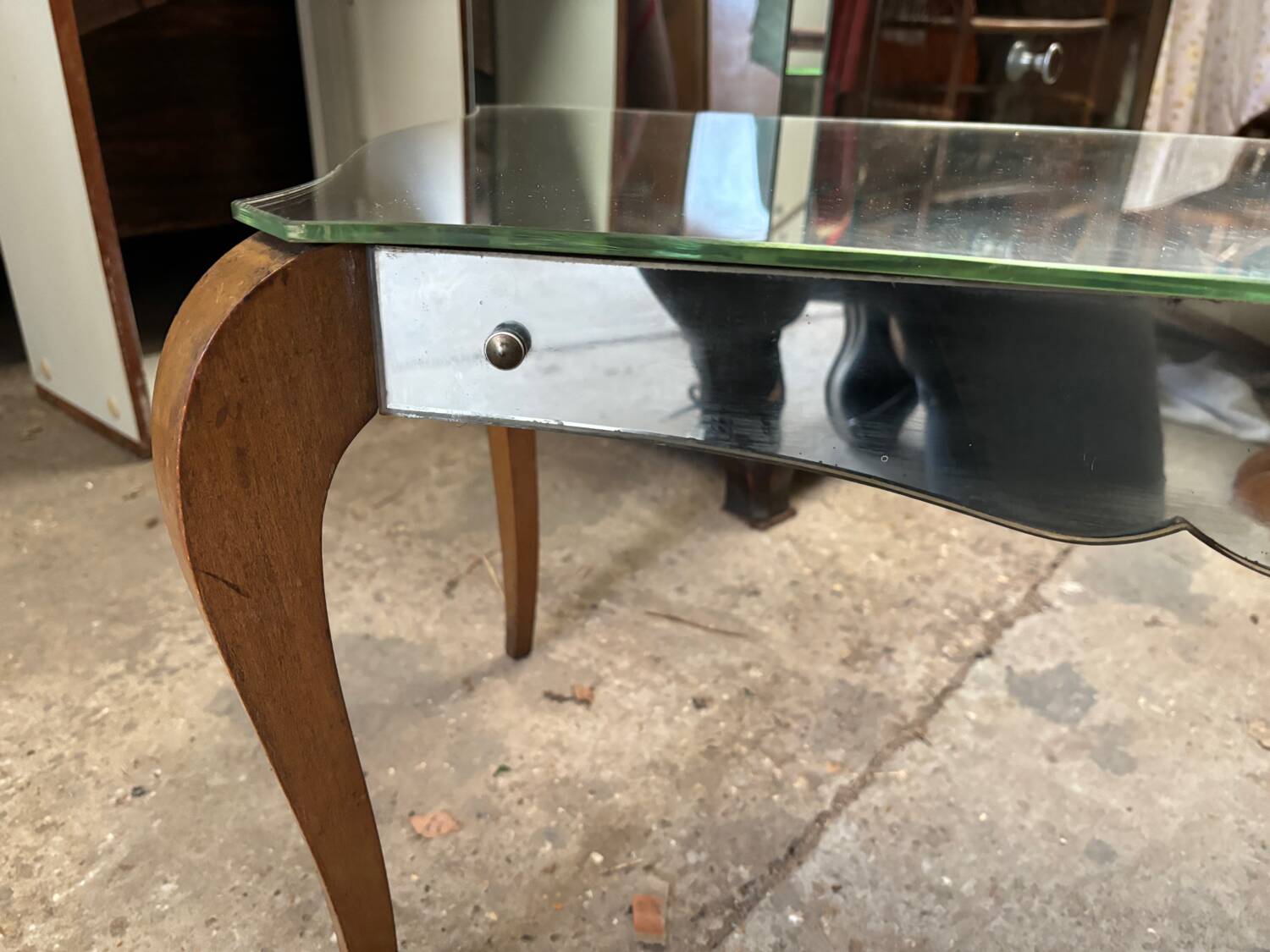 Art deco mirrored coffee table