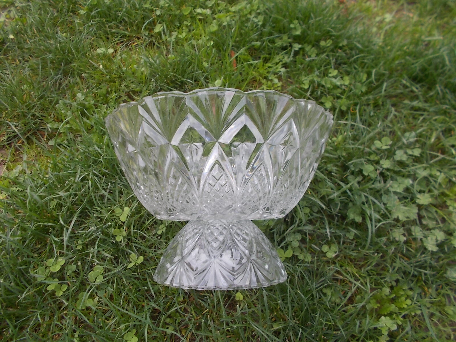 Crystal footed fruit bowl