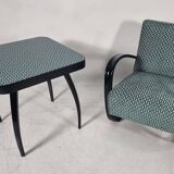 H 269 Lounge Chair and table spider by Jindřich Halabala for Up Zavody, 1940s, Set of 2