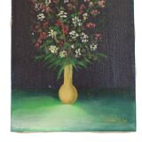 Small Still Life Flowers in a Vase Painting Marcel David 1980