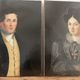Duo portraits of a young couple painting on oil