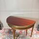 Table demi lune formant console et table de salle à manger en acajou d
