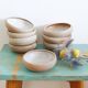Set of eight stoneware bowls 1970s Roger Jacques