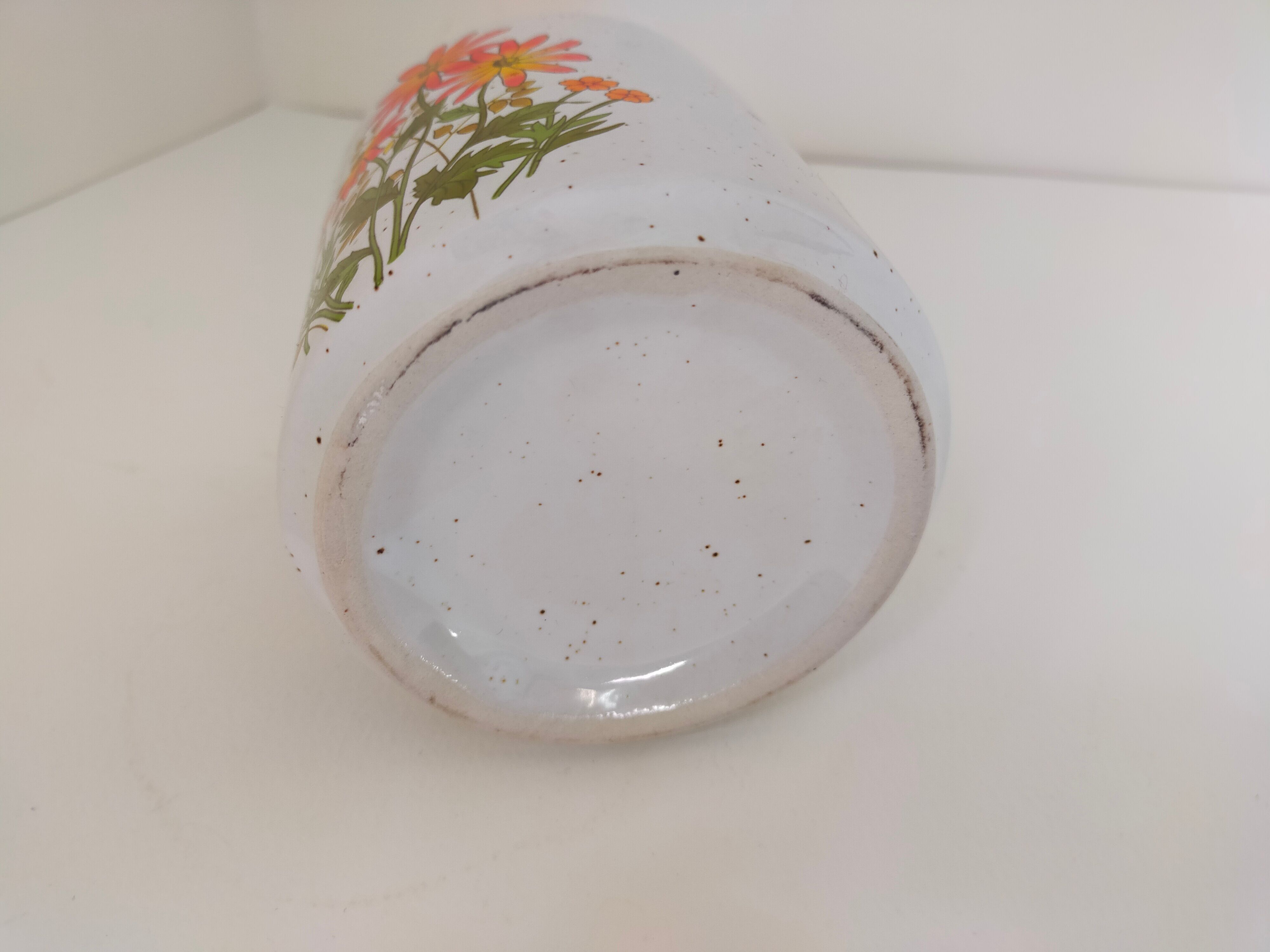 pot or cache stoneware pot decoration flowers