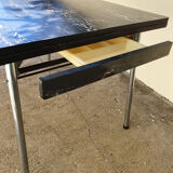 Extension table in Formica black marble year 60
