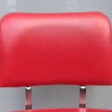Chair vintage red leatherette chrome feet