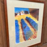 Signed drawing of a southern landscape