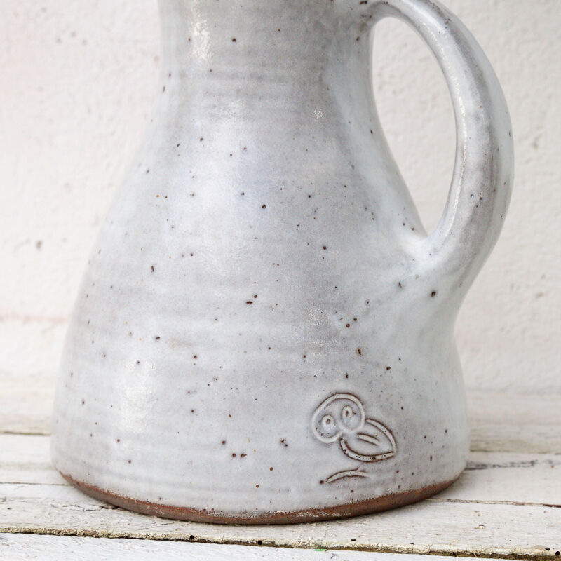 Carafe stoneware pitcher signed Jeanne and Norbert Pierlot