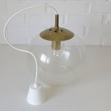 Vintage brass and bubble glass pendant lamp mid century modern hanging lamp