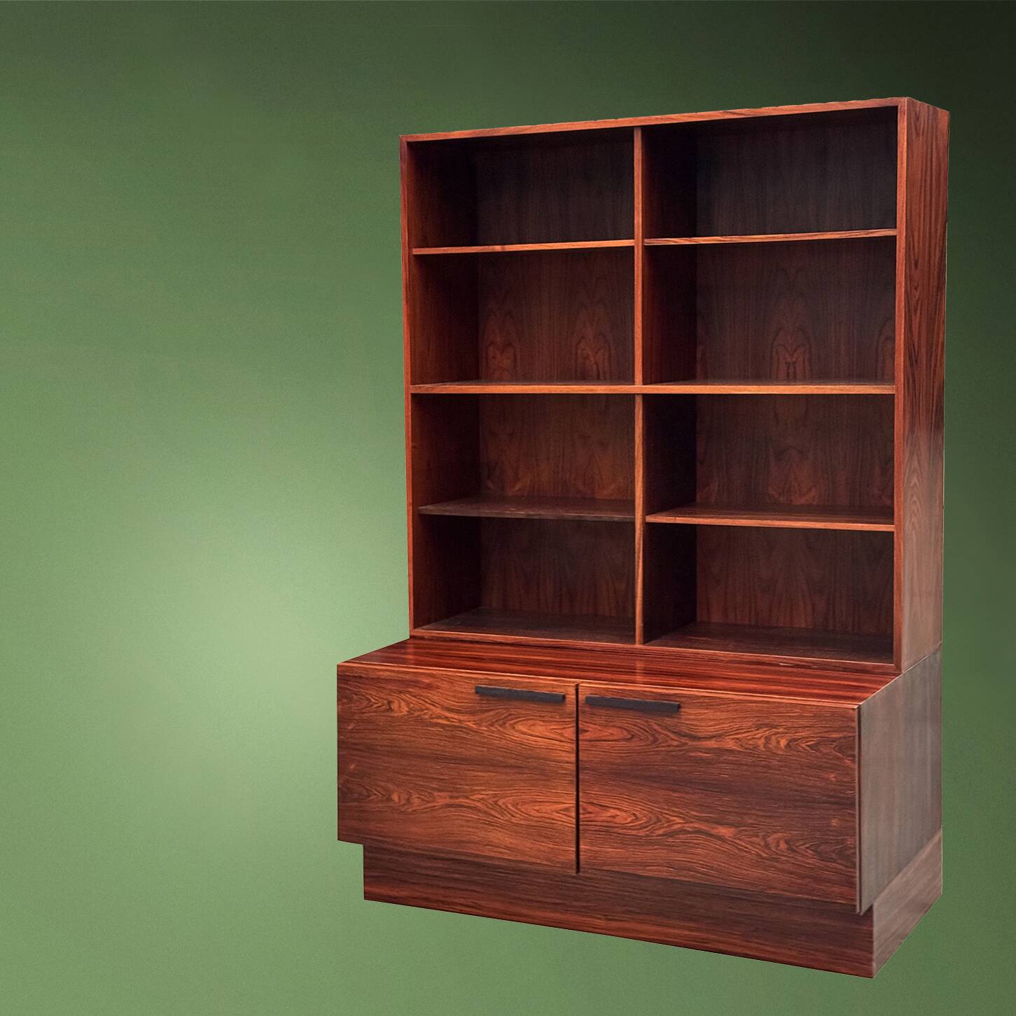 Scandinavian library in rosewood designed by Ib Kofod Larsen.