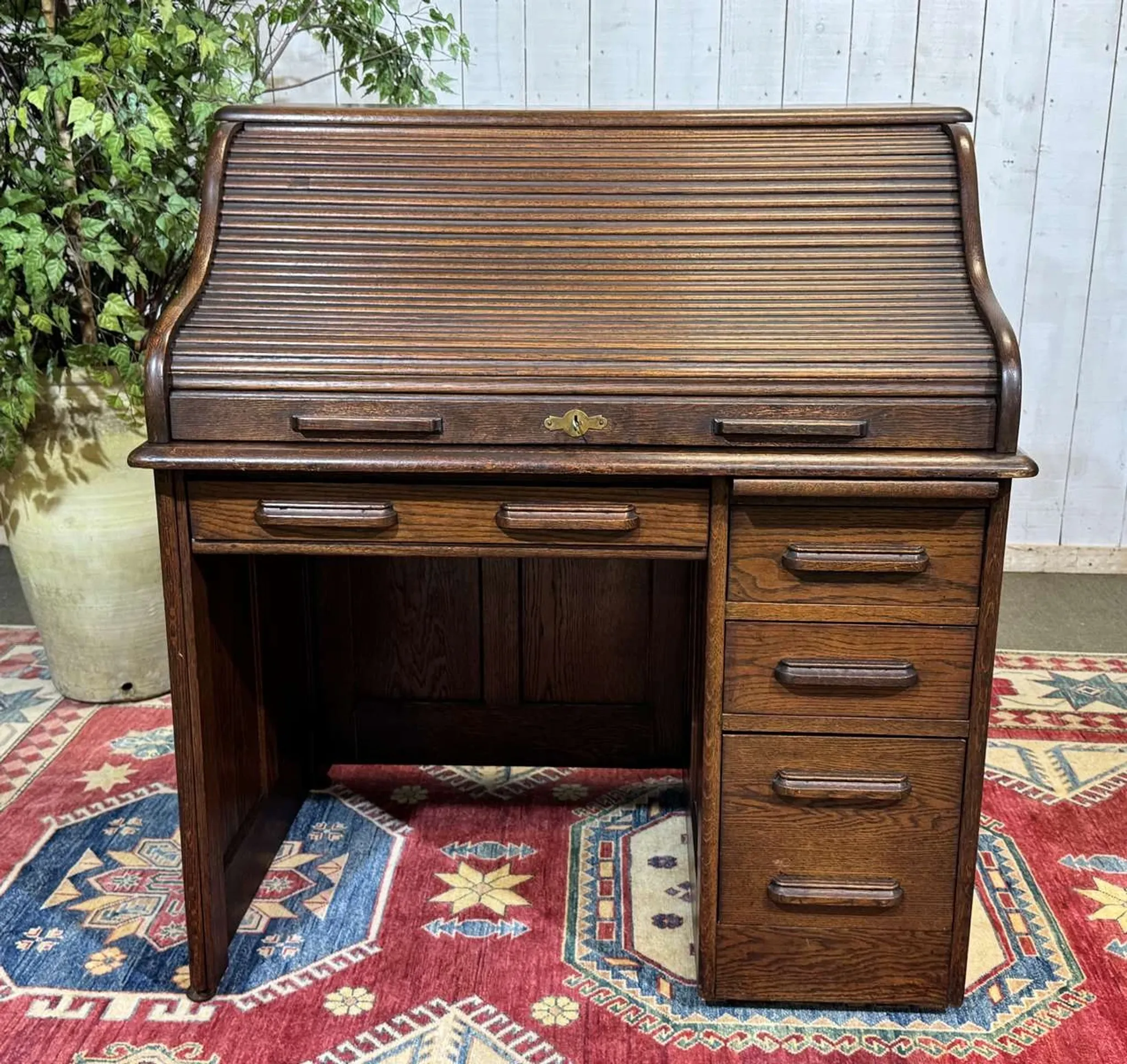 Bureau à cylindre en chêne