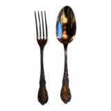 Pair of LXV style silver metal cutlery
