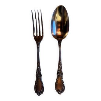 Pair of LXV style silver metal cutlery