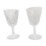 Lot of two glasses on foot