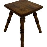 Vintage stool side table minimalistic in oak