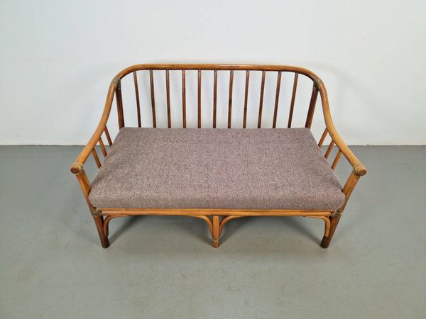 Canapé en bambou et rotin moderne organique de McGuire, années 1970