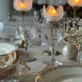 3 glass and brass candle holders