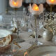 3 glass and brass candle holders