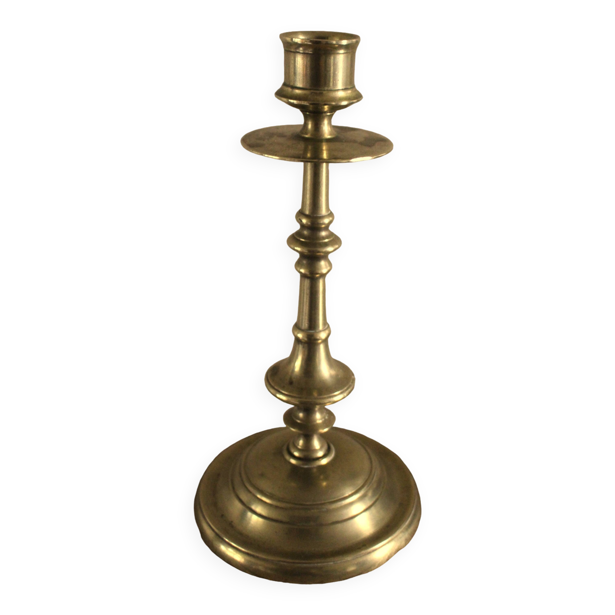 Large brass torch candle holder