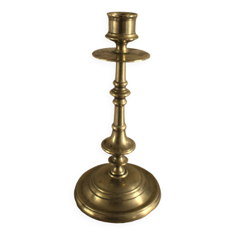 Large brass torch candle holder
