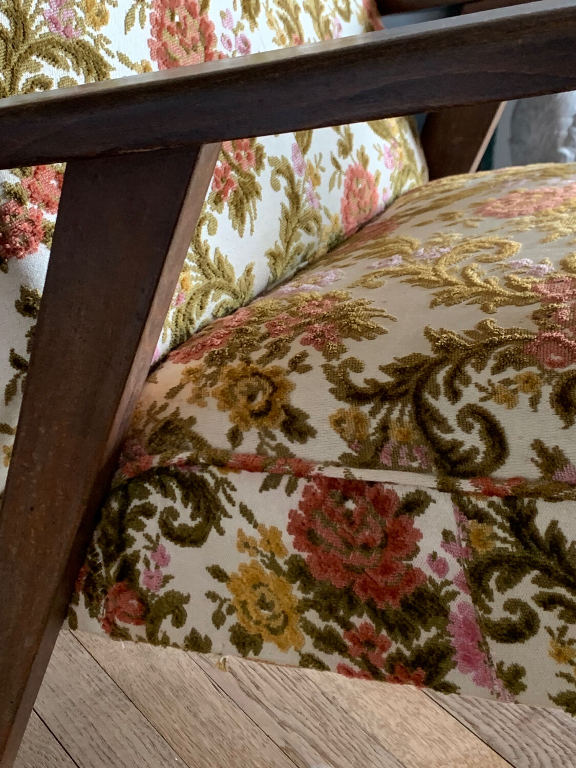 Vintage armchair floral fabric