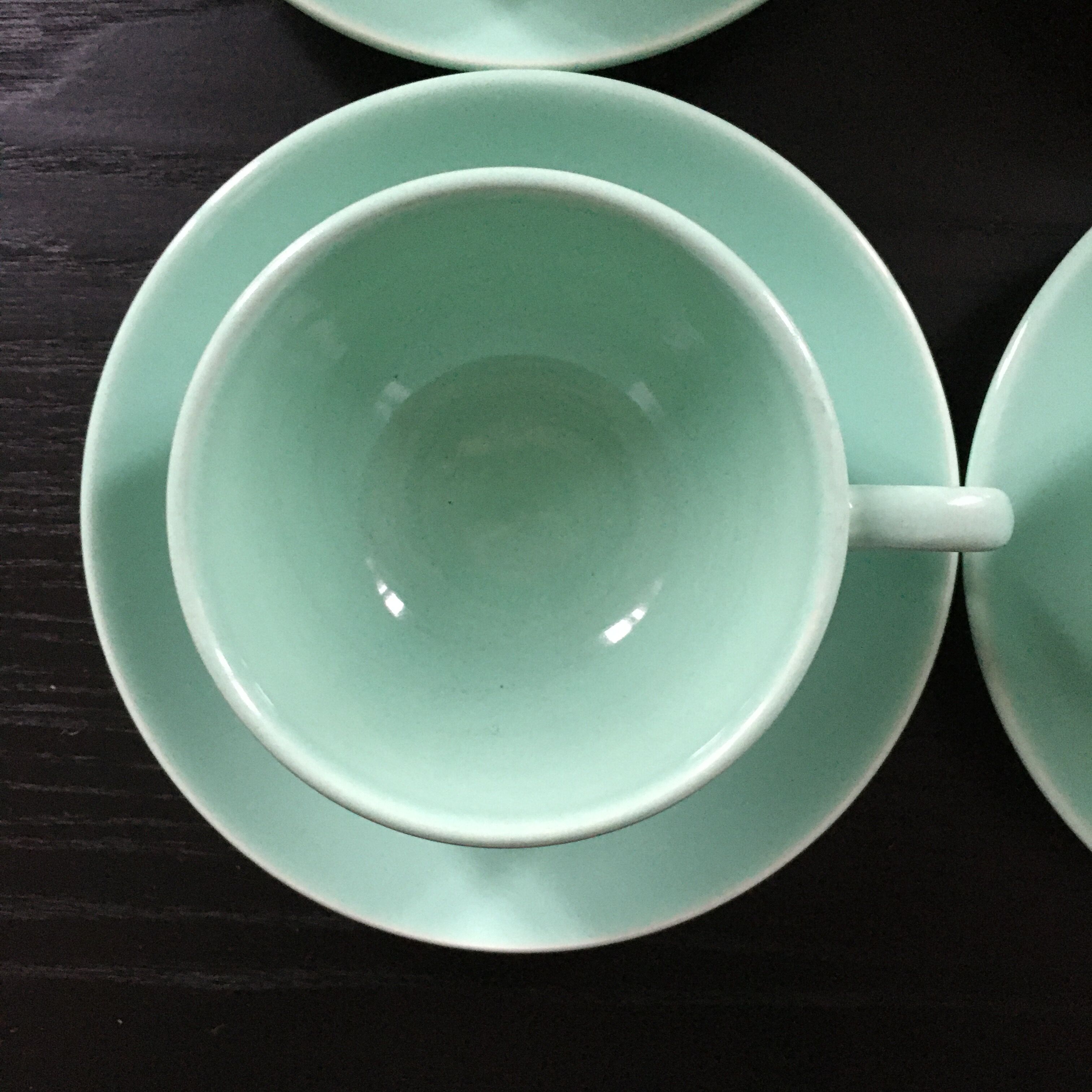 Set of 4 almond green cups
