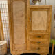 Asymmetrical wardrobe in raw wood