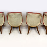 Art Deco H-214 Dining Chairs by Jindrich Halabala for ÚP Závody, 1950s, Set of 4