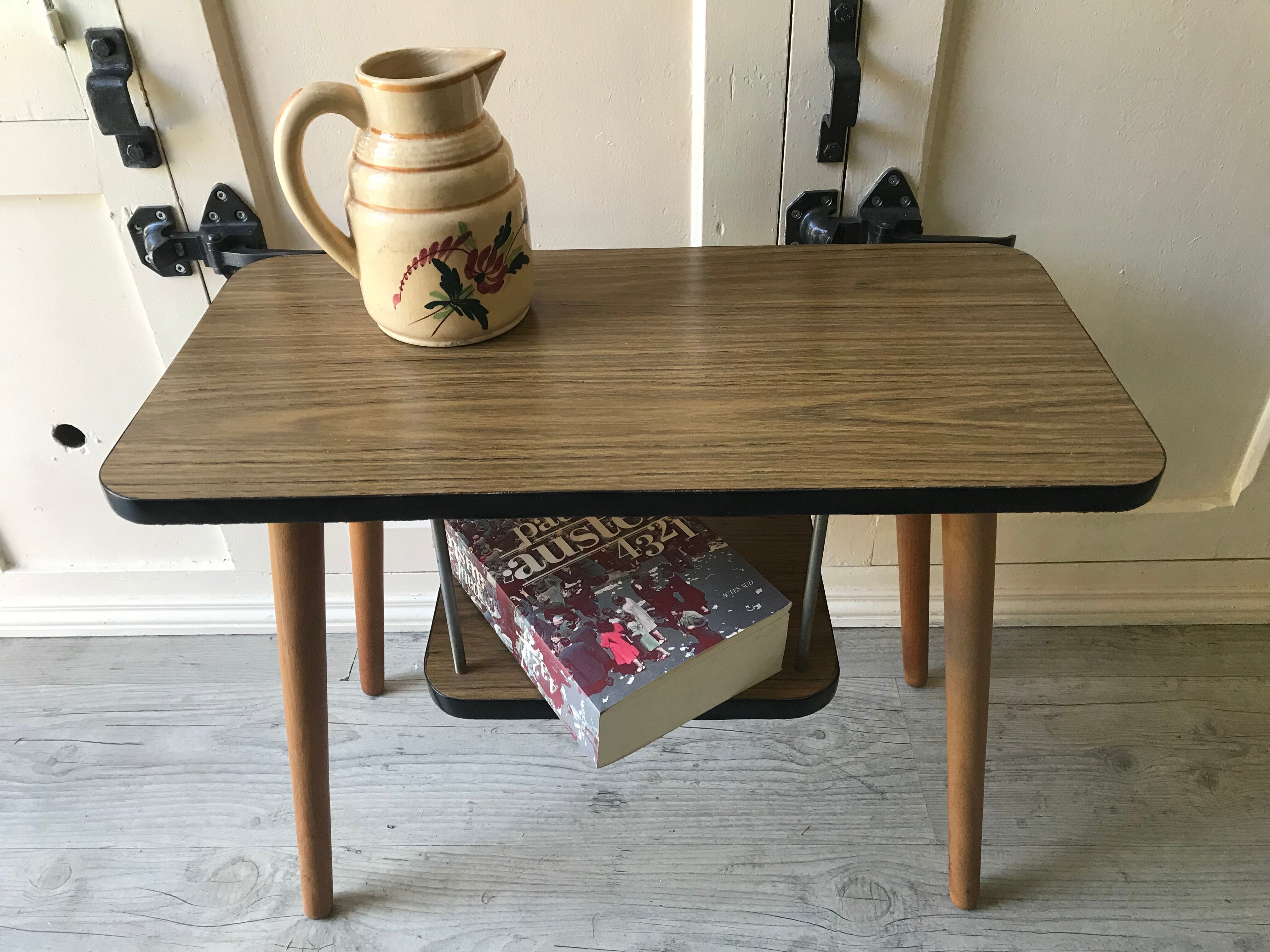 Two-plated formica side table