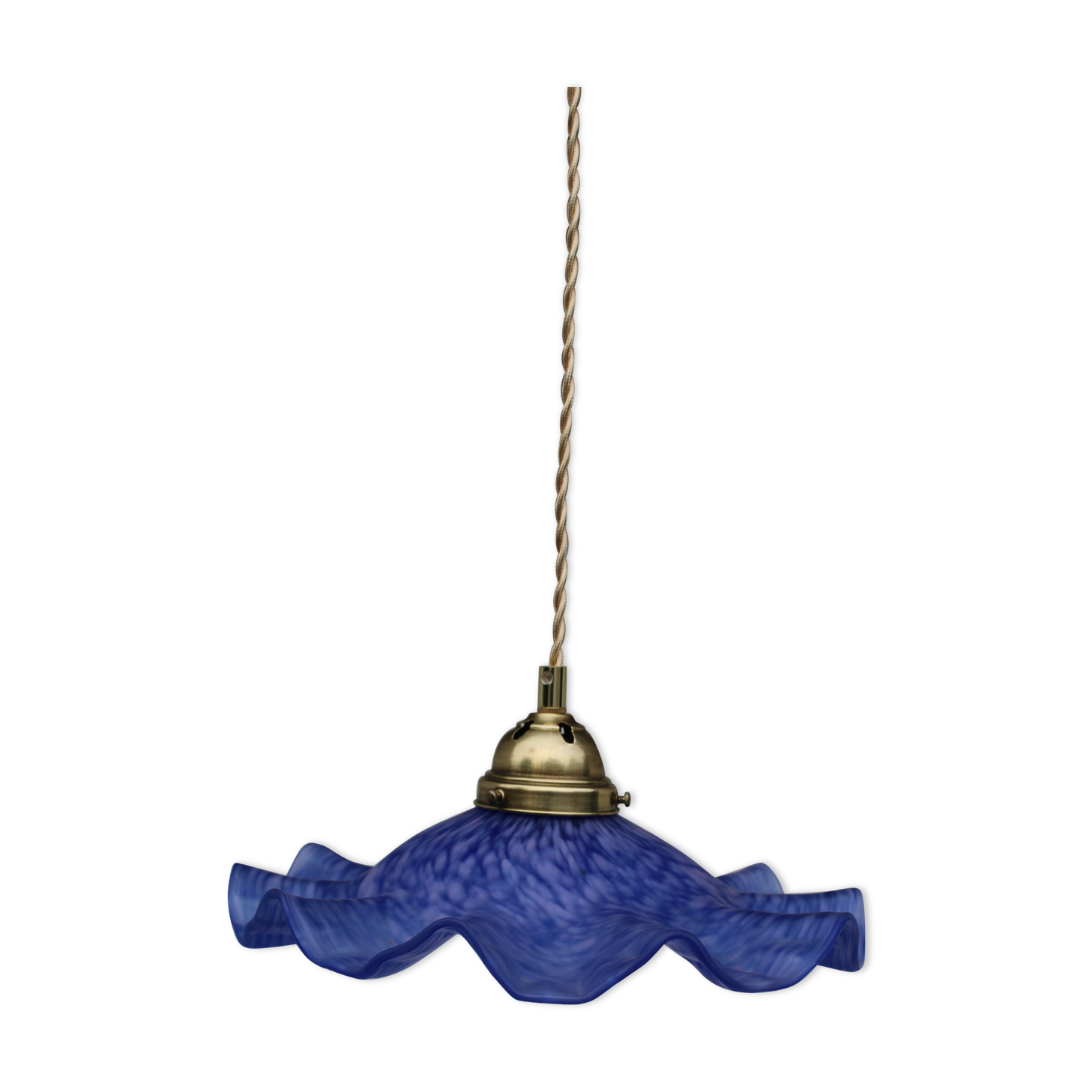 Hanging in blue glass paste