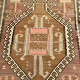 Brown & Beige Tribal Turkish Kilim Rug 132x200Cm SK 35210