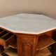 19th century walnut corner cupboard with Carrara marble top