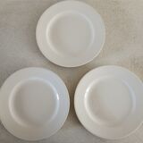 1 dish and 5 plates iron earth cream patina