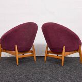 Lounge Chairs in Hand-Stitched Jacquard Upholstery by Sándor Palócz, 1968