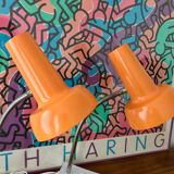 Pair of orange vintage sis table lamps, Model 838