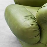 Poltrona in pelle verde anni ’50 vintage modernariato