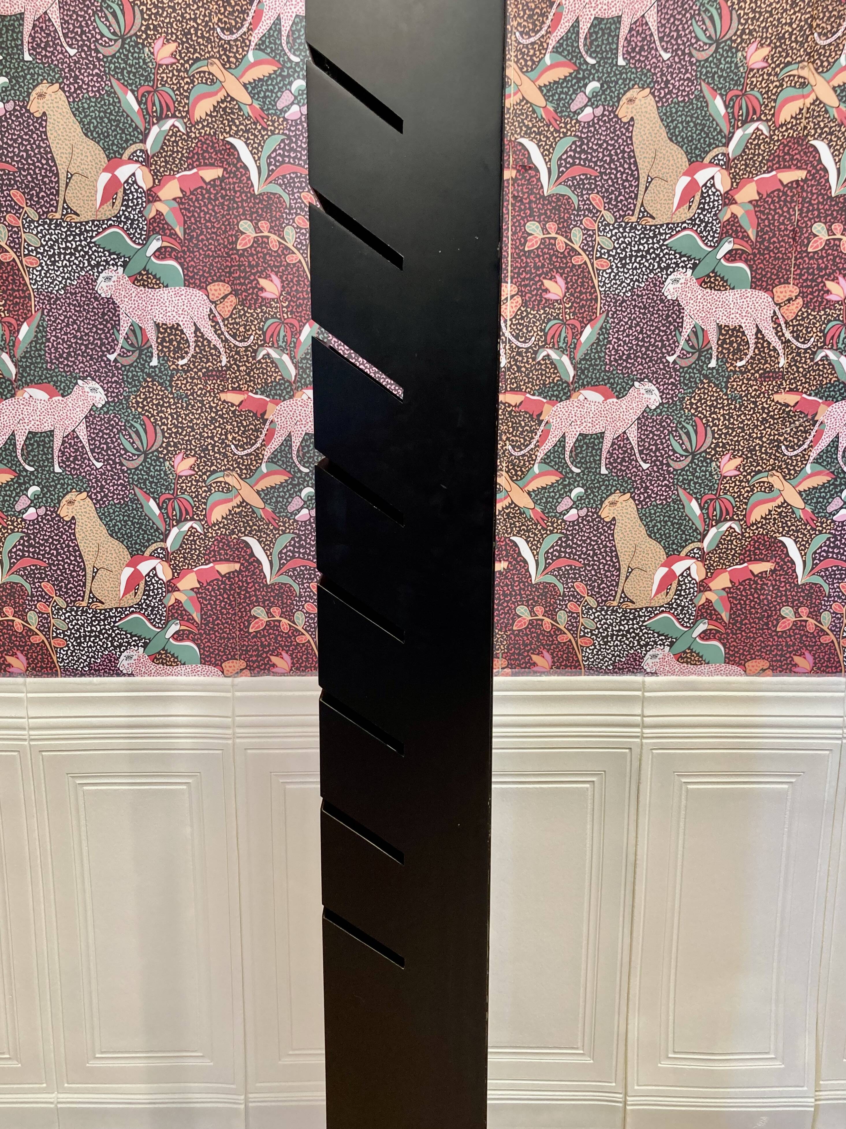 Black steel floor lamp