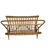 Scandinavian rattan magazine rack, Sweden, 1950