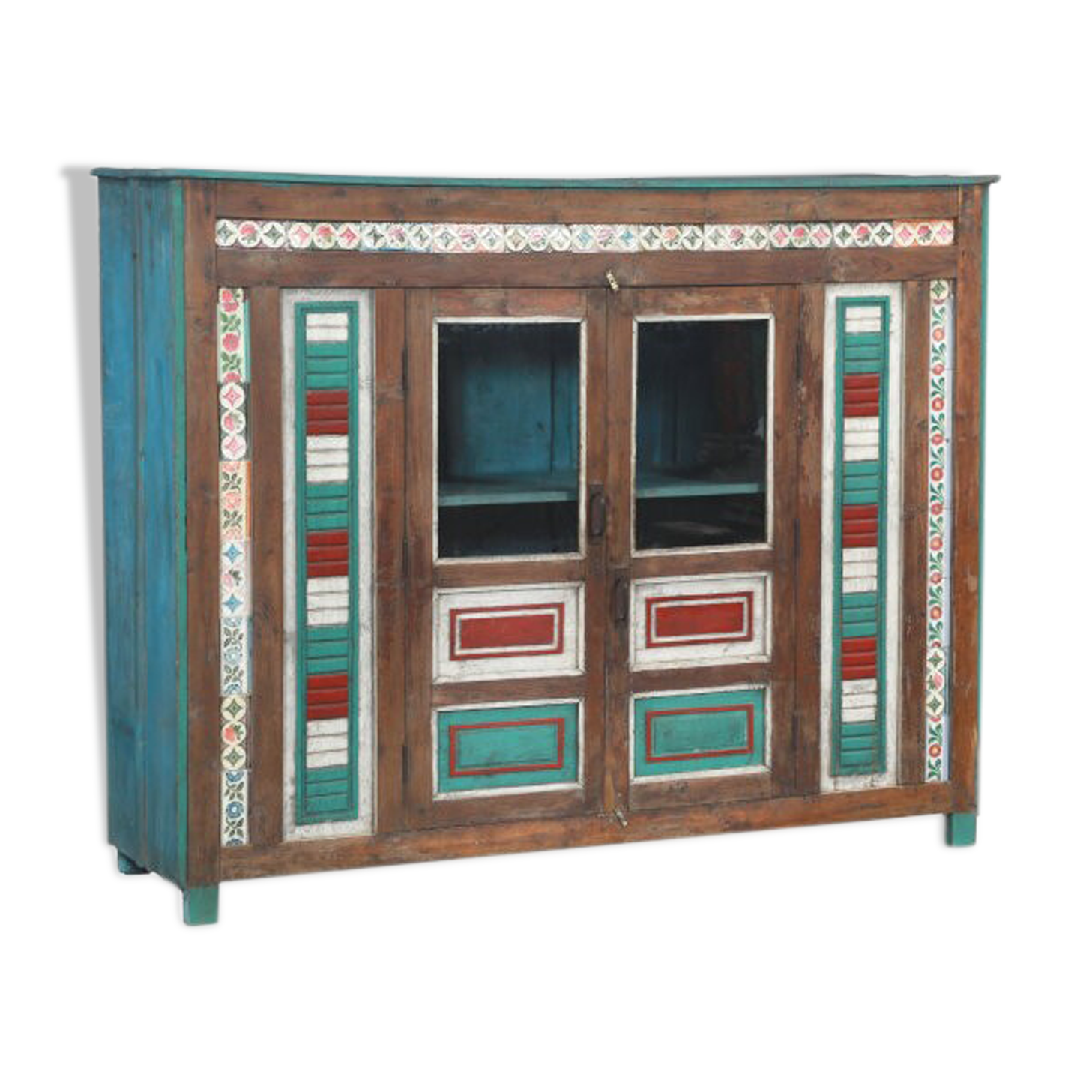Sideboard cupboard patina old teak india 187x54x153cm